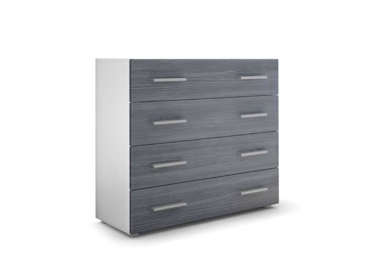Vladon Commode buffet Pavos en Blanc mat - Avola-Anthracite