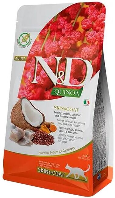 Farmina Ração Gato Adulto ND Skin Coat Arenque Quinoa E Coco 300g