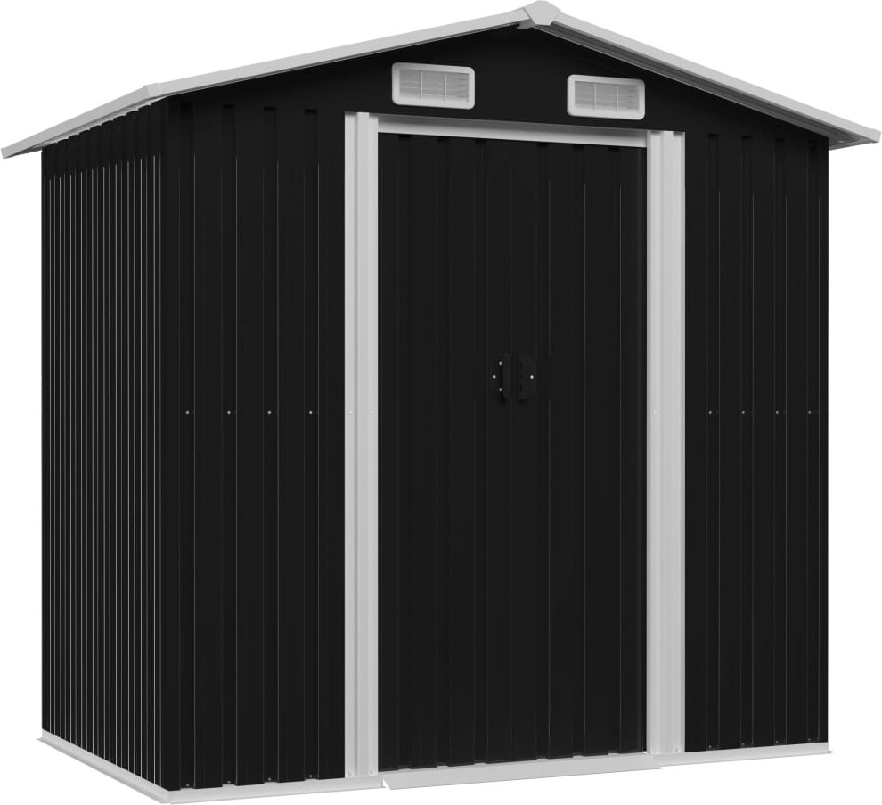 Gartenschuppen Anthrazit Stahl 204 x 132 x 186 cm