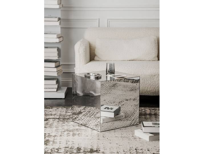 Table à thé miroir de luxe, meubles en acrylique, salon de maison, canapé, Tables d'angle latérales, présentoir carré, accessoires de décoration personnalisés