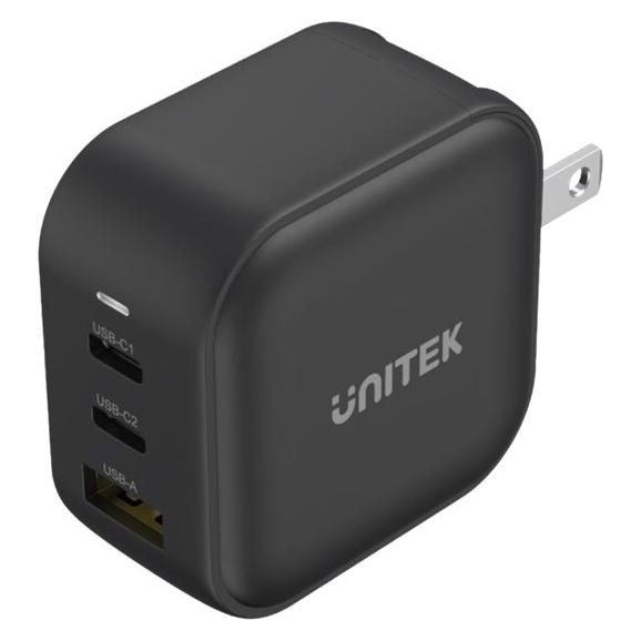 Unitek ŁADOWARKA 3XUSB, GAN, PD 66W, QC 3.0,CZARNA (66 W, 3 Ports) (P1108ABK)