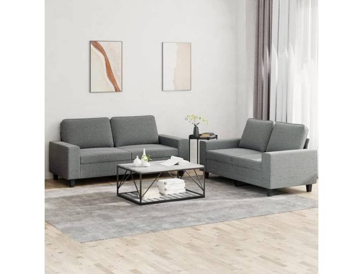 Ensemble de canapés Gris Foncé en Tissu Modèle 12