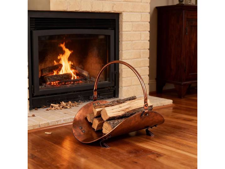 Support de bois de chauffage de cheminée Portable support de bois de chauffage robuste support de empileur de bûches support de stockage de bois de cheminée intérieure extérieure en métal