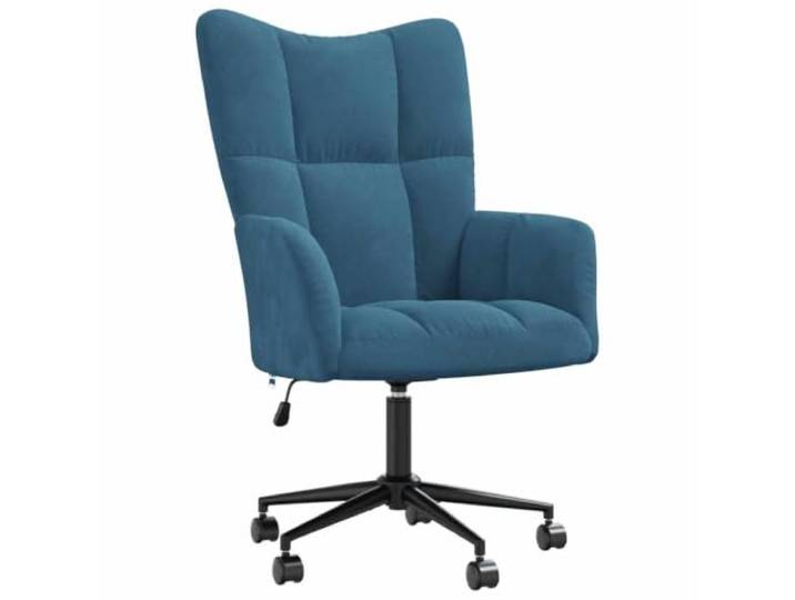 KDVXBCQJH Relaxsessel Samt Blau Höhenverstellbar Drehstuhl mit Rollen Komfortabler Samtsessel mit Polsterung für Arbeitszimmer und Wohnzimmer, 360 Grad drehbar und stufenlos höhenverstellbar.
