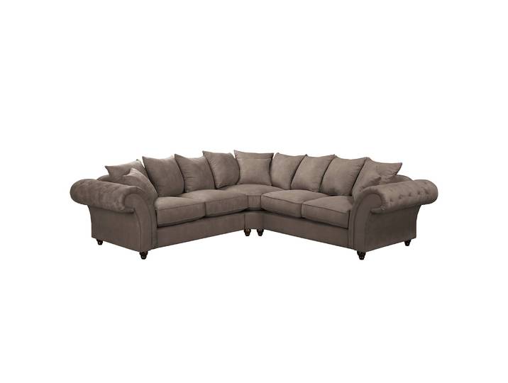 Ecksofa Braun/Dunkelbraun Microfaser 271 x 90 x 271cm Landhaus
