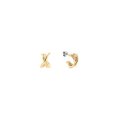 Paar Creolen TOMMY HILFIGER "NAUTICAL KNOT", gold (gelbgoldfarben, edelstahlfarben), Ohrringe, Damen, Edelstahl