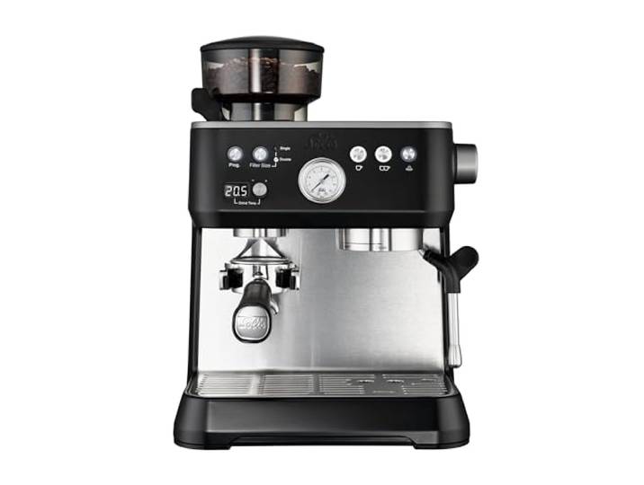Solis Grind & Infuse Perfetta 1019 Siebträgermaschine - Kaffeemaschine mit Mahlwerk - Integrierte Zero Static Kaffeemühle - Espressomaschine mit Dampf- und Heißwasserfunktion - Schwarz