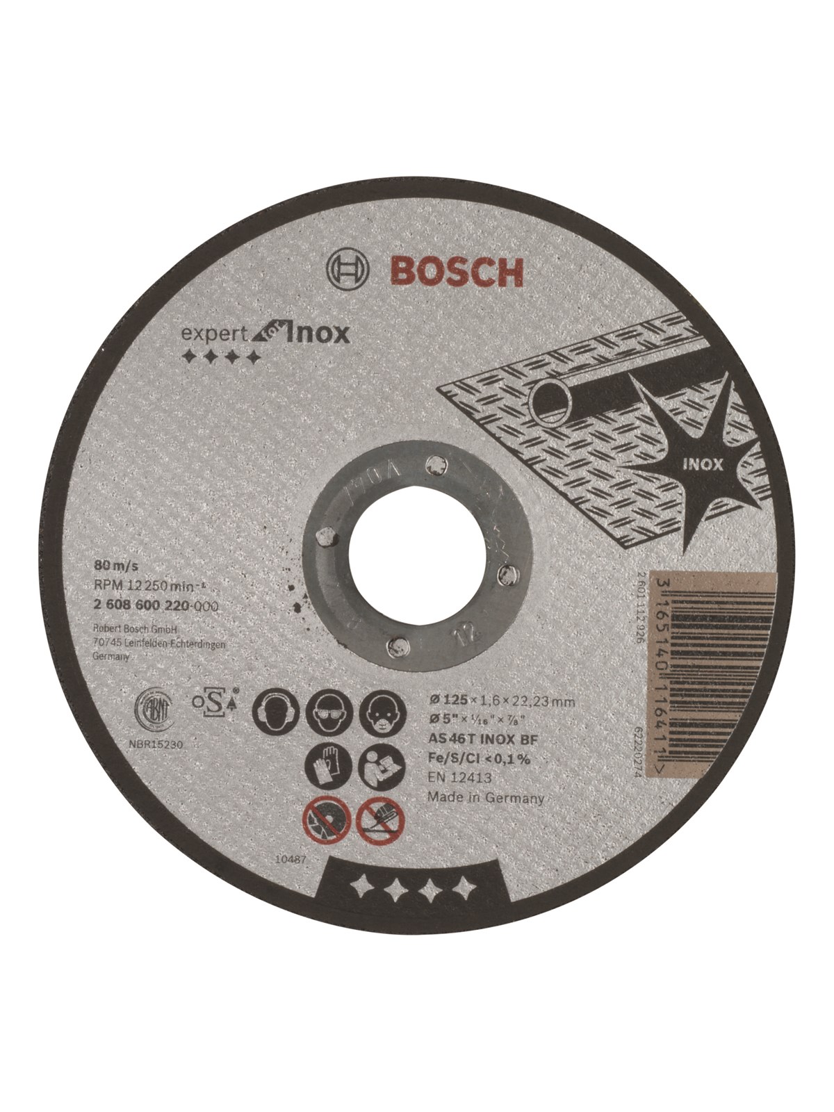 Bosch SKÆRESKIVE 125X1.6 INOX