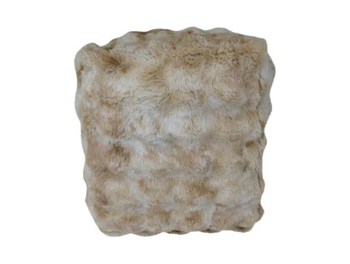 INNA-Glas Deko Hocker Teddy Stoff SVAVA, beige-braun, 40x40x45cm Deko Hocker - Sitzhocker