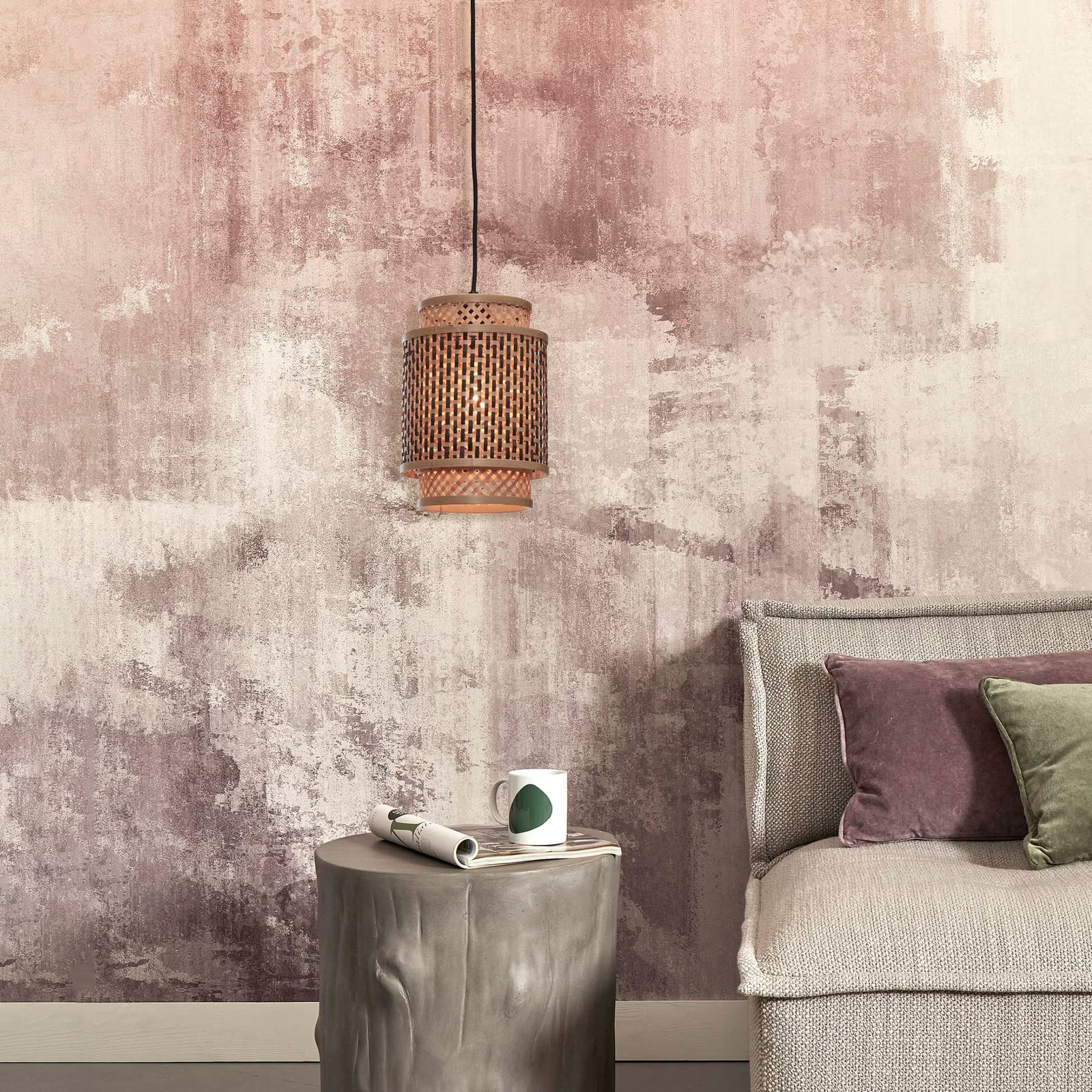 GOOD&MOJO Hanglamp Bhutan Bamboe, Naturel, Diameter: 25 cm