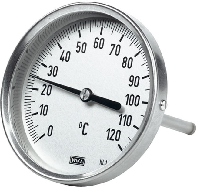 Riegler Thermomètre bimétallique, haute qualité, L1=100/L2=80, Ø 63, 0°C à 160°C (5228)