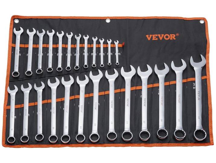 Jeu de clés VEVOR\, jeu de 25 clés à cliquet\, 6 mm à 32 mm\, idéal pour la maison\, la réparation automobile\, l'atelier\, le garage\, les urgences