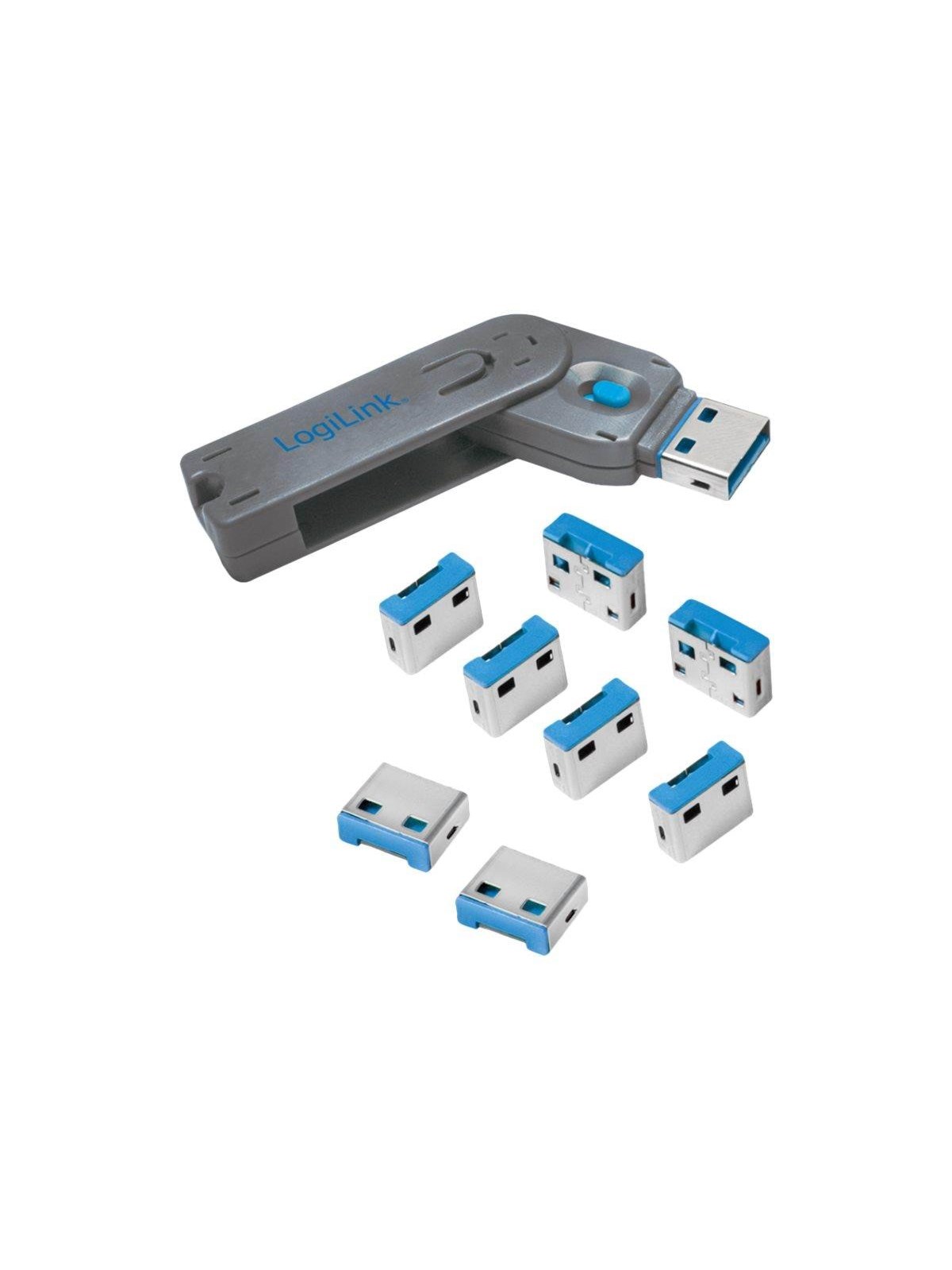 LogiLink USB-A port blocker (1x key and 8x locks)