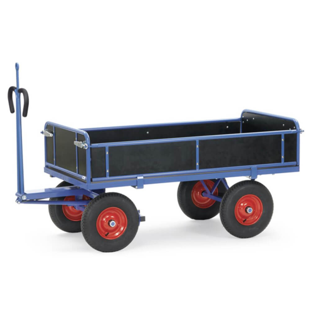 Fetra Handpritschenwagen Bordwände, Zugöse 1.000 kg LxB 1.200 x 800 mm Luftreifen