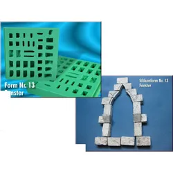 Giessform Silikonform Fenster Krippenbausteine Set 13