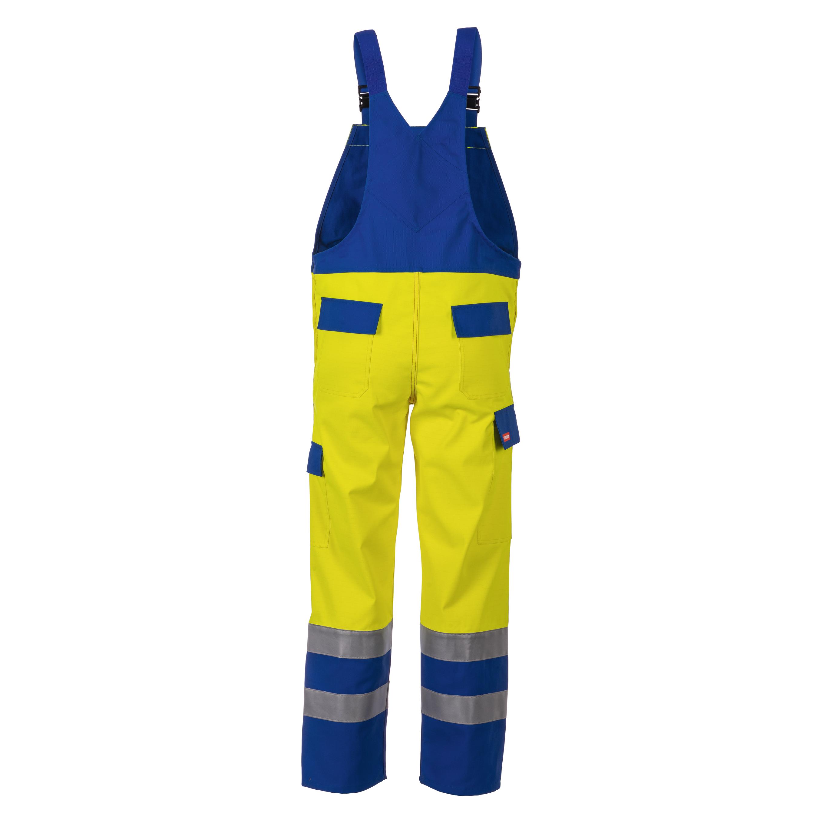 Planam unisex Warnschutz-Latzhose MAJOR PROTECT warngelb, kornblau Grösse 102 (102) (10006708217017)