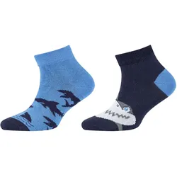 2er Pack camano Soft Baumwolle Quarter Socken Kinder 5455 - paris blue 23-26