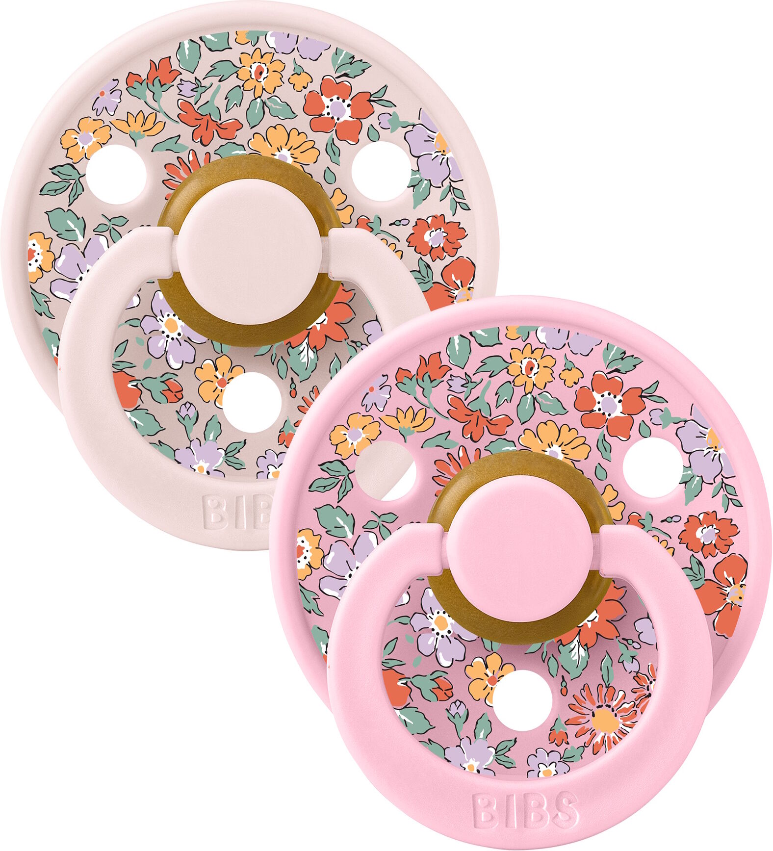 BIBS x Liberty Pacifier Colour 2 pack Oscar Meadow Latex Size 2 Petal Mix 2 stk