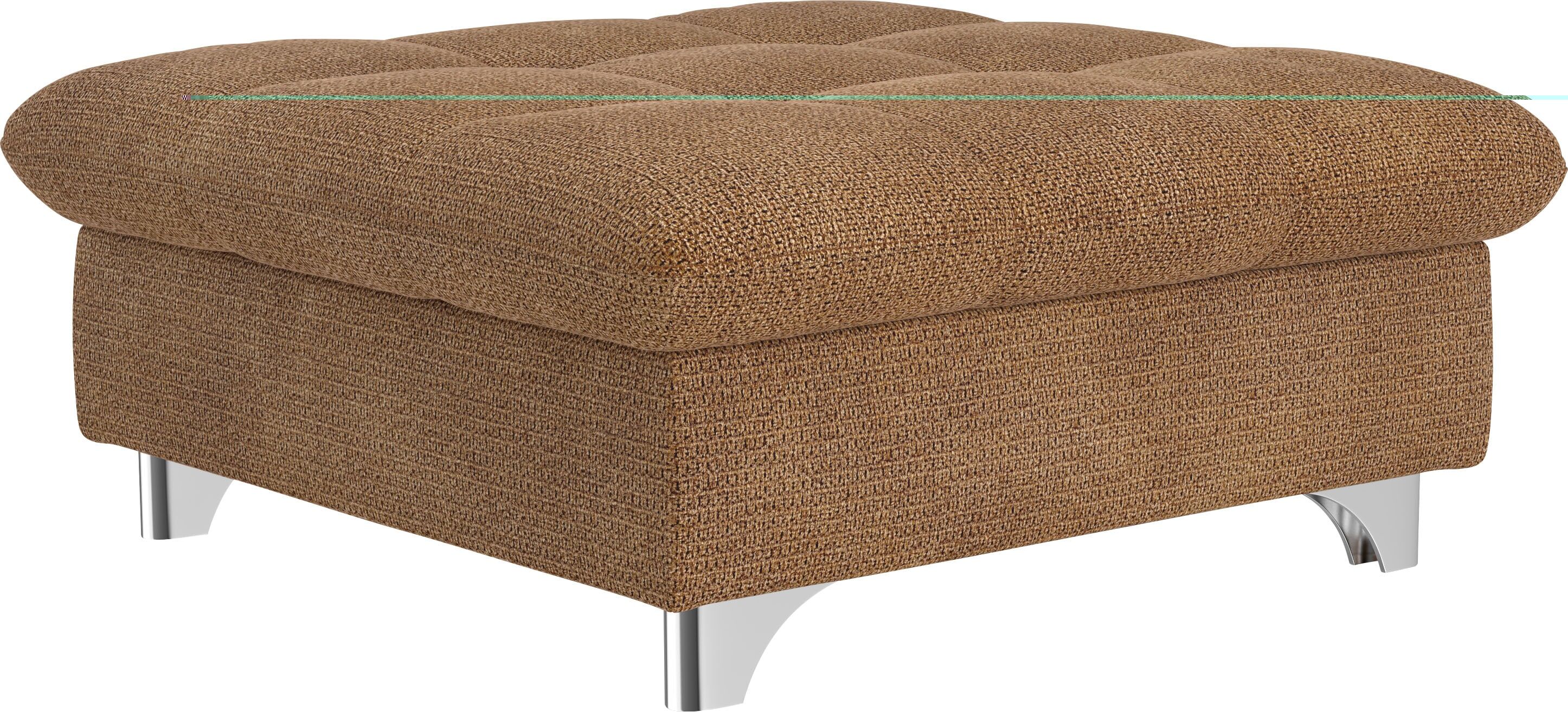 Hocker COTTA "Gemini, B: 108 cm", braun (cognac), Struktur weich, Hocker, Hocker, mit Metallfüße