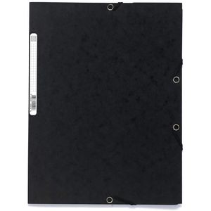 Exacompta Eckspanner 55501E, A4, Karton, schwarz, 3 Einschlagklappen