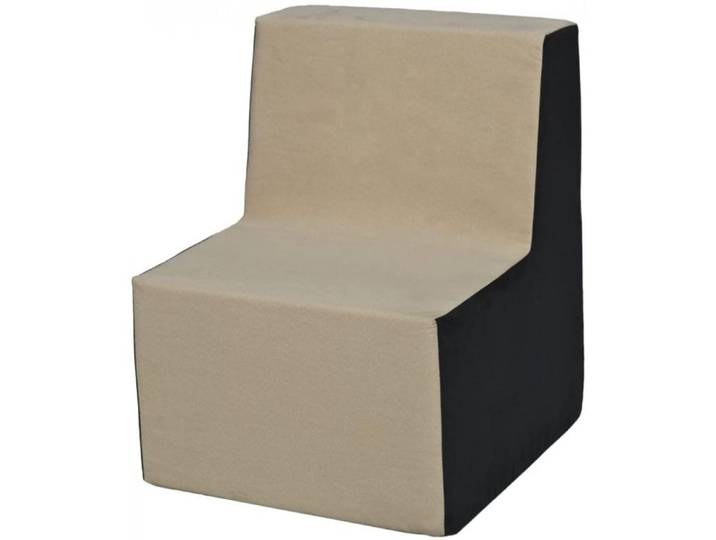 Chaise fauteuil pouf pour chambre d?enfant jeu confort repos beige-gris
