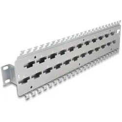 Delock 19′′ Kabelabfangschiene für Netzwerkkabelverbinder mit LSA Anschluss 24 Port Metall
