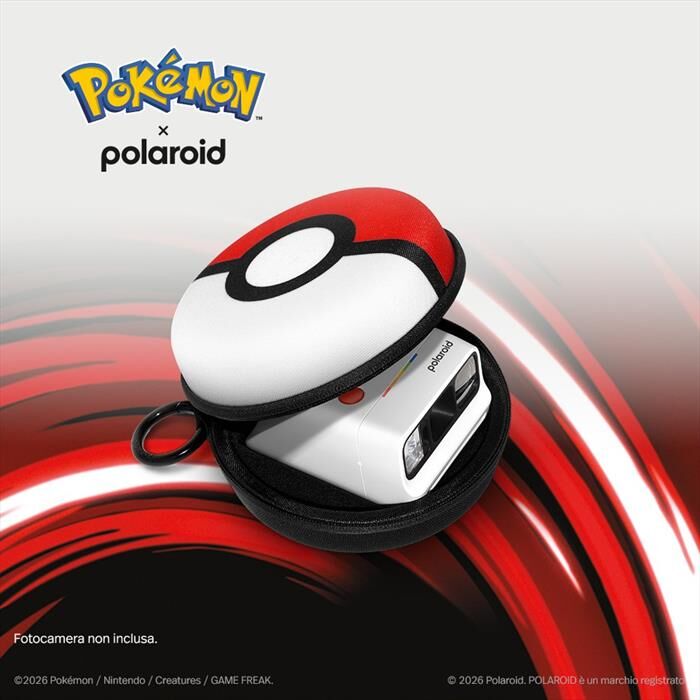 POLAROID Custodia Go Pokemon-rossa, Bianca, Nera
