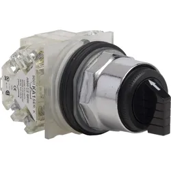 Schneider Electric 9001KS53BH2 Wahlschalter, schwarz -Typ K, Ø 30, Standardknebel, 10A, 2S+2Ö