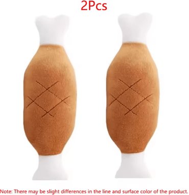 Inspire Picks Interactive Plush Squeaky Chicken Leg Dog Toy For Dogs & Cats 2pcs