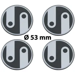 4 x Ø 53 mm Polymere Aufkleber / Ornament / Nabenkappen, Felgendeckel