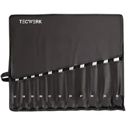 Tecwerk, Schraubenschlüssel, Ringmaulschlüsselsatz 22-teilig Schlüsselweite 6-36 mm Form A CV-Stahl in Rolltasche