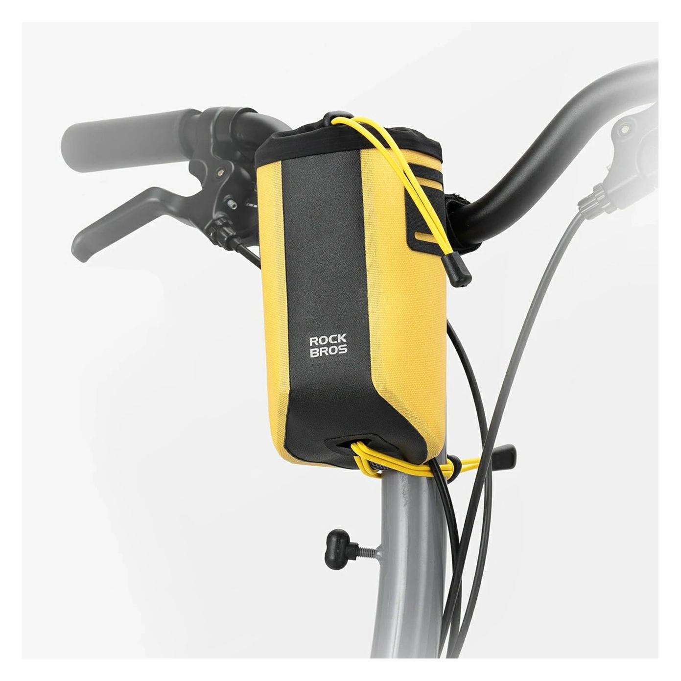 Rockbros Torba na butelkę AS-162 na bidon wodoodporna na kierownicę - żółta (1 l) (5907769391439)