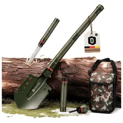 Dönges Multifunktionaler Klappspaten All-in-One, in Camouflage Tasche, olivgrün
