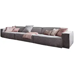 KAWOLA Sofa SAMU Riesensofa Stoff hellgrau