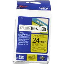 Brother P-Touch Band TZe-651  schwarz auf gelb  24mm / 8m  laminiert