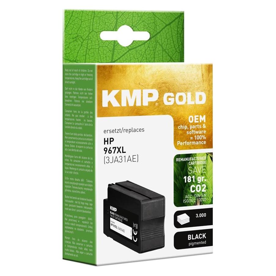 KMP Tintenpatrone schwarz kompatibel mit HP 3JA31AE 967 XL (BK) (1766,6201)
