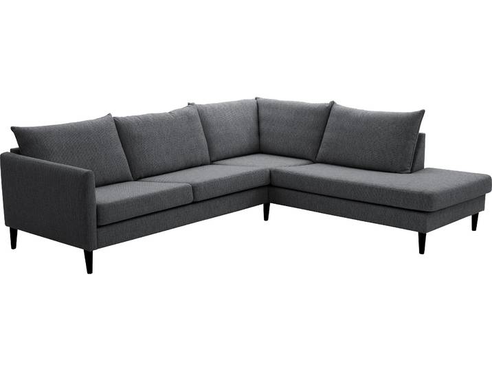 Ecksofa OTTO HOME Rekvik L-Form , grau (anthrazit), B:258cm H:79cm, Sofas, Ecksofa, mit Wellenunterfederung, mit Massivholzfüßen