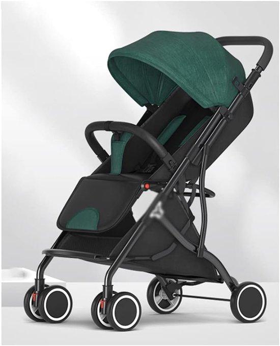 Schnell einkaufen - Leichte Baby-Kutsche Buggy mit großer Luffle, geräumiger Stauraum und kompakter Faltmechanismus - Dunkelgrün