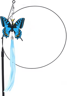 Inspire Curations FeatherChase Suction Cup Bird Teaser Wand Cat Toy butterfly