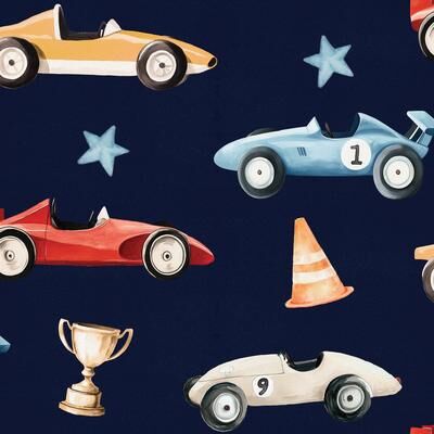 Veer Decor Vintage Race Cars Peel and Stick Wallpaper