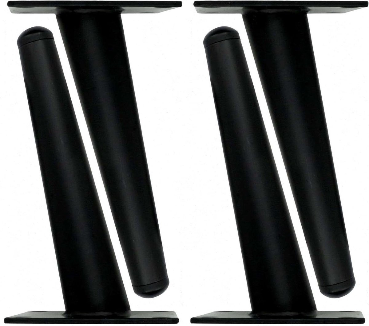 Set van zwarte metalen meubelpoten van 30 cm voor het upgraden van je meubels
