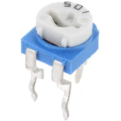Trimmpotentiometer, 1-Drehung, liegend, 500Ω, 100mW