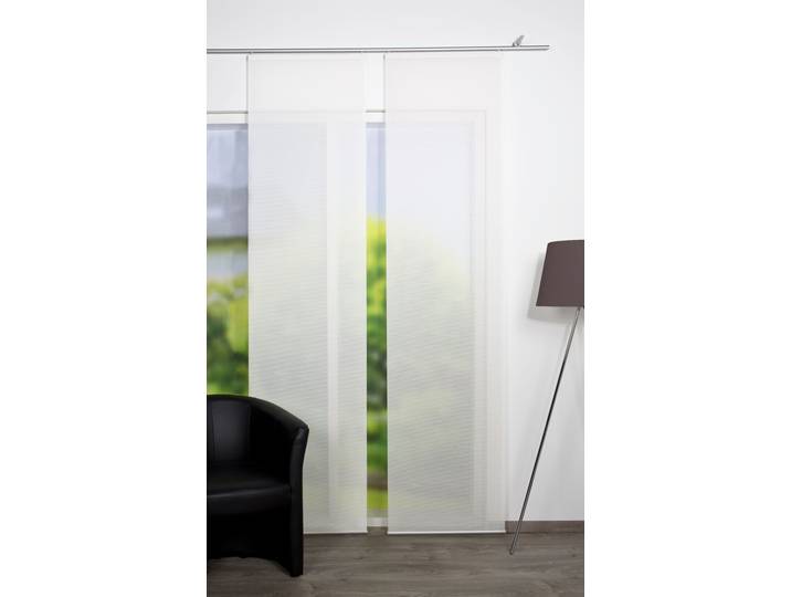 Schiebegardine VISION S ROM , weiß, B:60cm H:245cm, Polyester, Gardinen, Schiebegardine, Schiebevorhang, Uni, Bambus