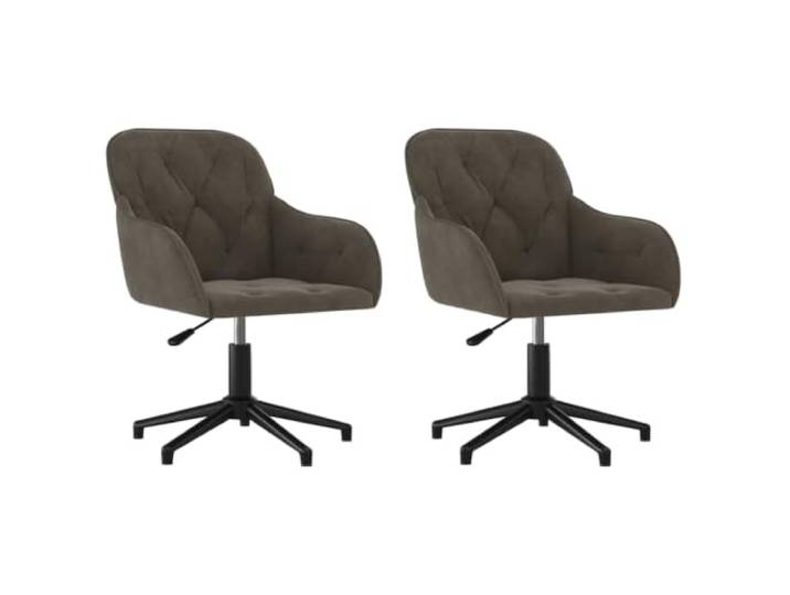 KDVXBCQJH Esszimmerstühle 2er Set Drehbar Samt Stuhl Dunkelgrau Flexible Polstersessel mit Stufenloser Höhenverstellung und Schaumstoffpolsterung für Arbeitszimmer und Wohnzimmer.