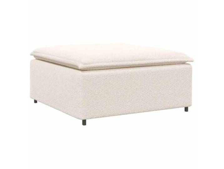 Makastle Modularer Fußhocker Creme 100x100x48 cm Lammwolloptik