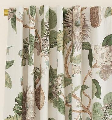 "Wren Botanical Drapery Panel - 50""W x 108""L, Blackout - Ballard Designs"