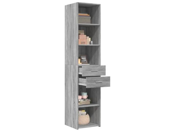KTHLBRH Anrichte Grau Sonoma 40 x 42,5 x 185 cm aus mehrschichtigem Holz Minimalistisches Design, großer Stauraum, pflegeleicht, kippsicher