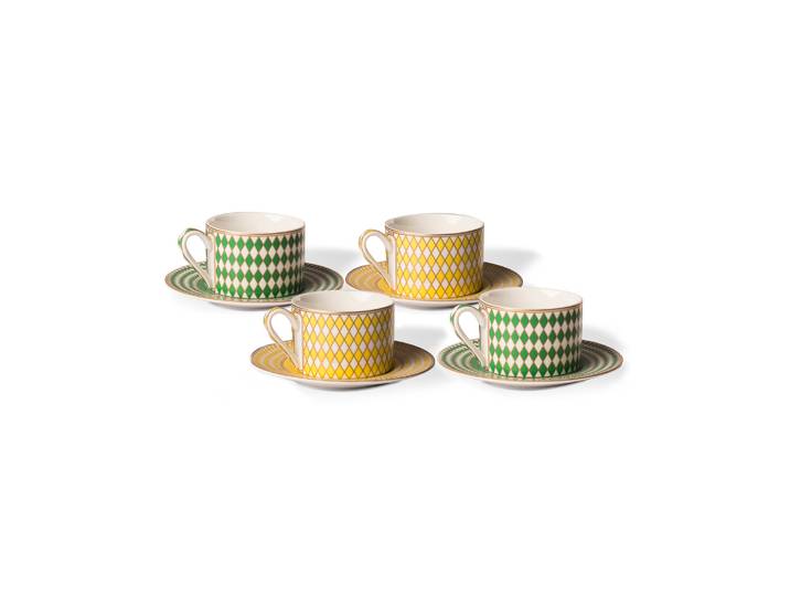 POLSPOTTEN - Tasse à thé Chess - Vert - Porcelaine émaillée