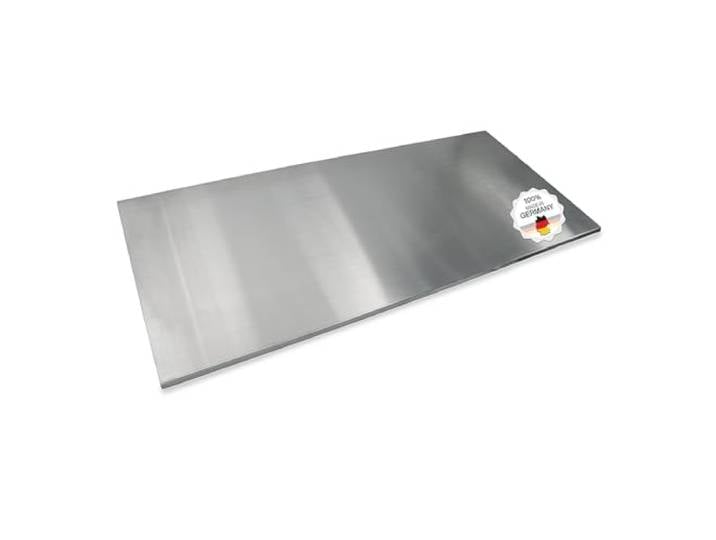 Arbeitsplatte Knetbrett Edelstahl [120x50 cm] - Für Kneten, Schneiden & Backen - Küchenplatte mit Anschlagkante - Auch als Nudelbrett, Backbrett, Teigbrett - Schneidebrett Platte Küche