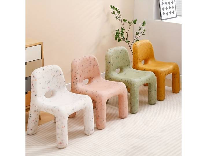 1PC Chaise en plastique de style nordique avec dossier, chaise de bureau élégante, chambre à coucher, salon, dortoir